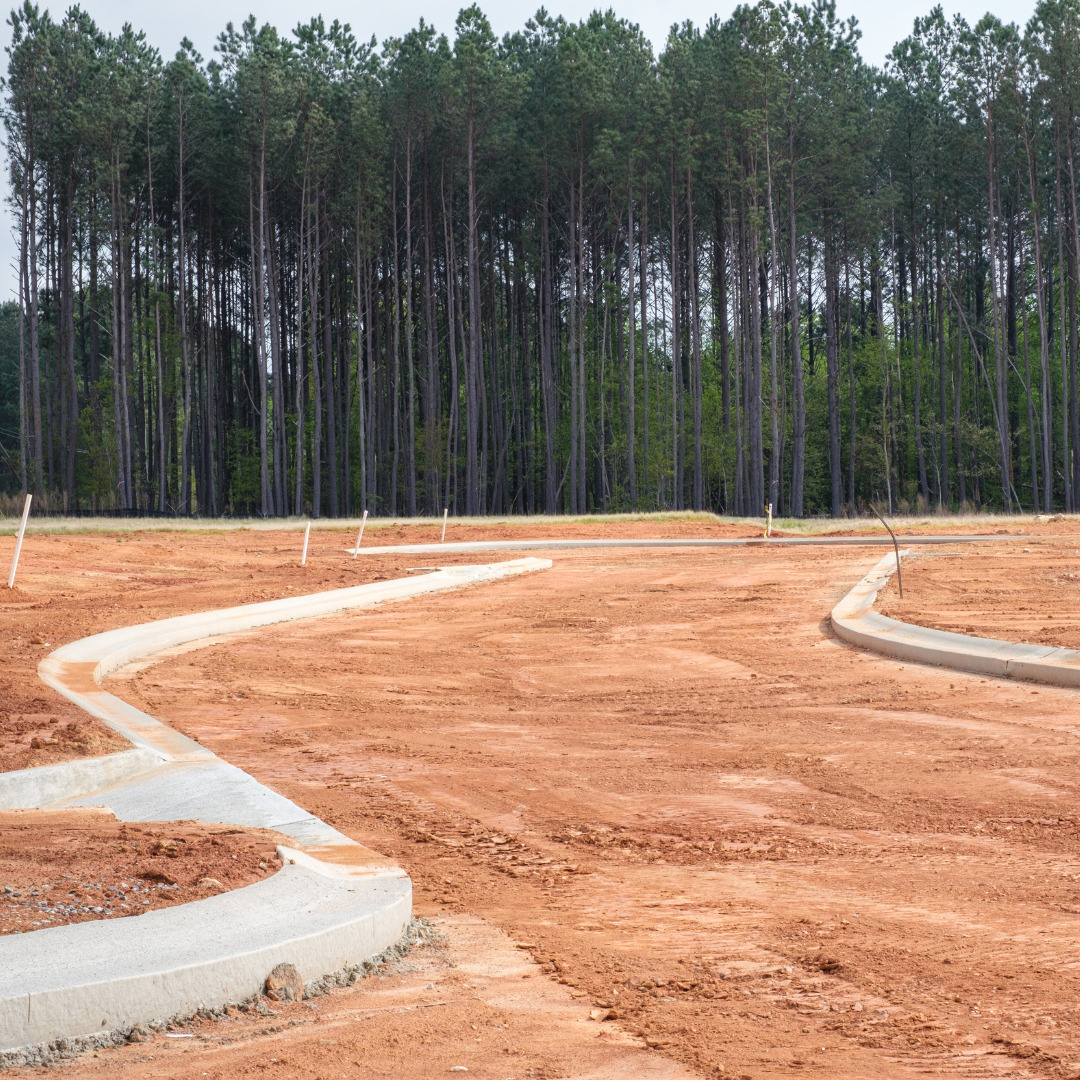 New home residential subdivision site planning of roads